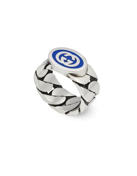 prezzo anello argento interlocking gucci|Anello Gucci Interlocking G groumette con GG 6mm .